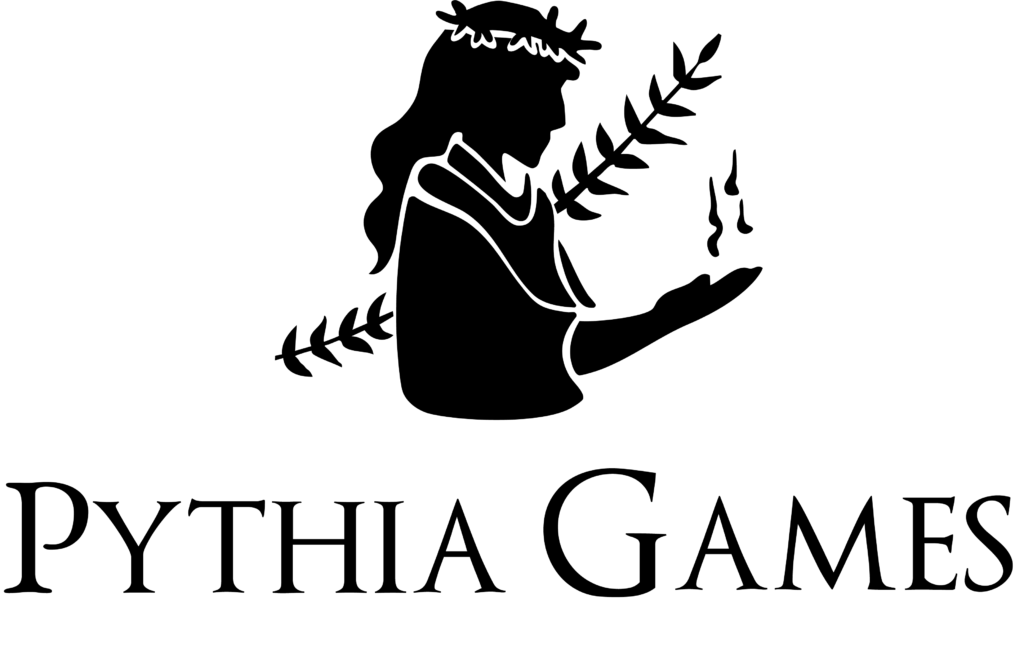 Logo de Pythia Games avec texte